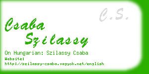 csaba szilassy business card